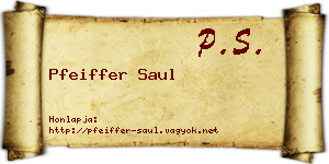 Pfeiffer Saul névjegykártya